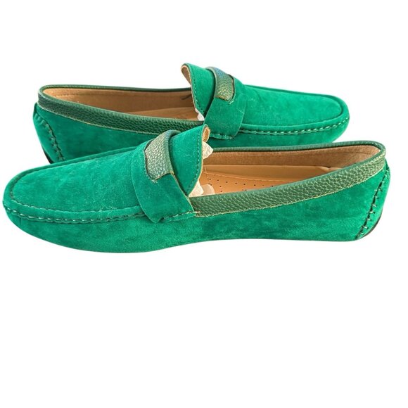 AC Casuals Shoes Green Velvet Loafers Moccasins Men’s Size 9 Shoes New - Picture 2 of 6